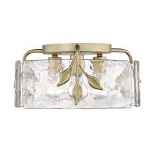 Golden 3160-FM WG-HWG - Calla WG 3 Light Flush Mount in White Gold with Hammered Water Glass Shade