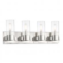 Minka-Lavery 5894-77 - 4 LIGHT BATH CHROME WITH CLEAR RIBBED GLASS