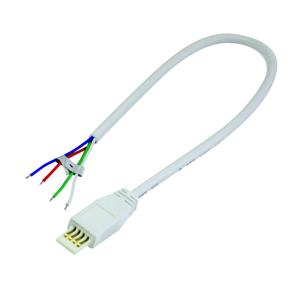 72"  Power Line Cable Open Wire for Lightbar Silk,  White