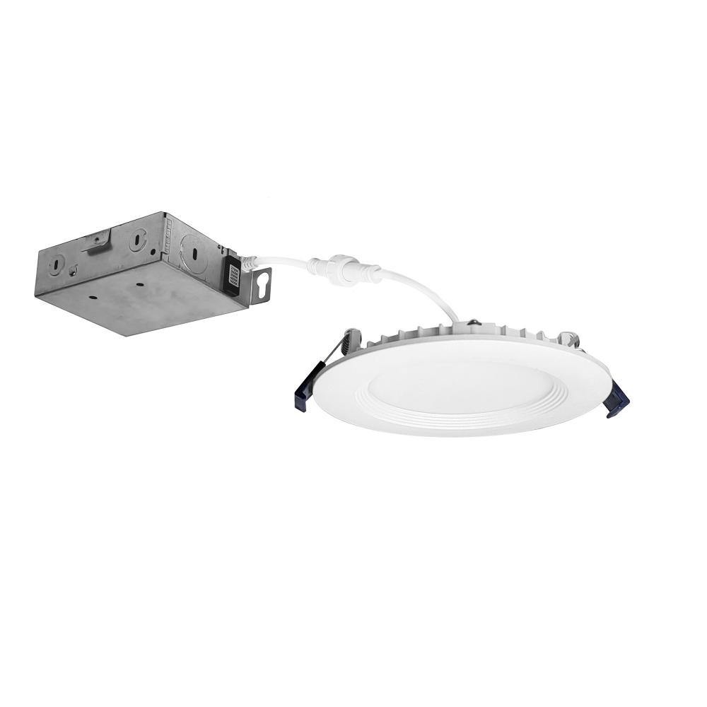 4" Contractor Series Can-less LED Wafer Downlight with Regressed Baffle, Selectable CCT, Matte