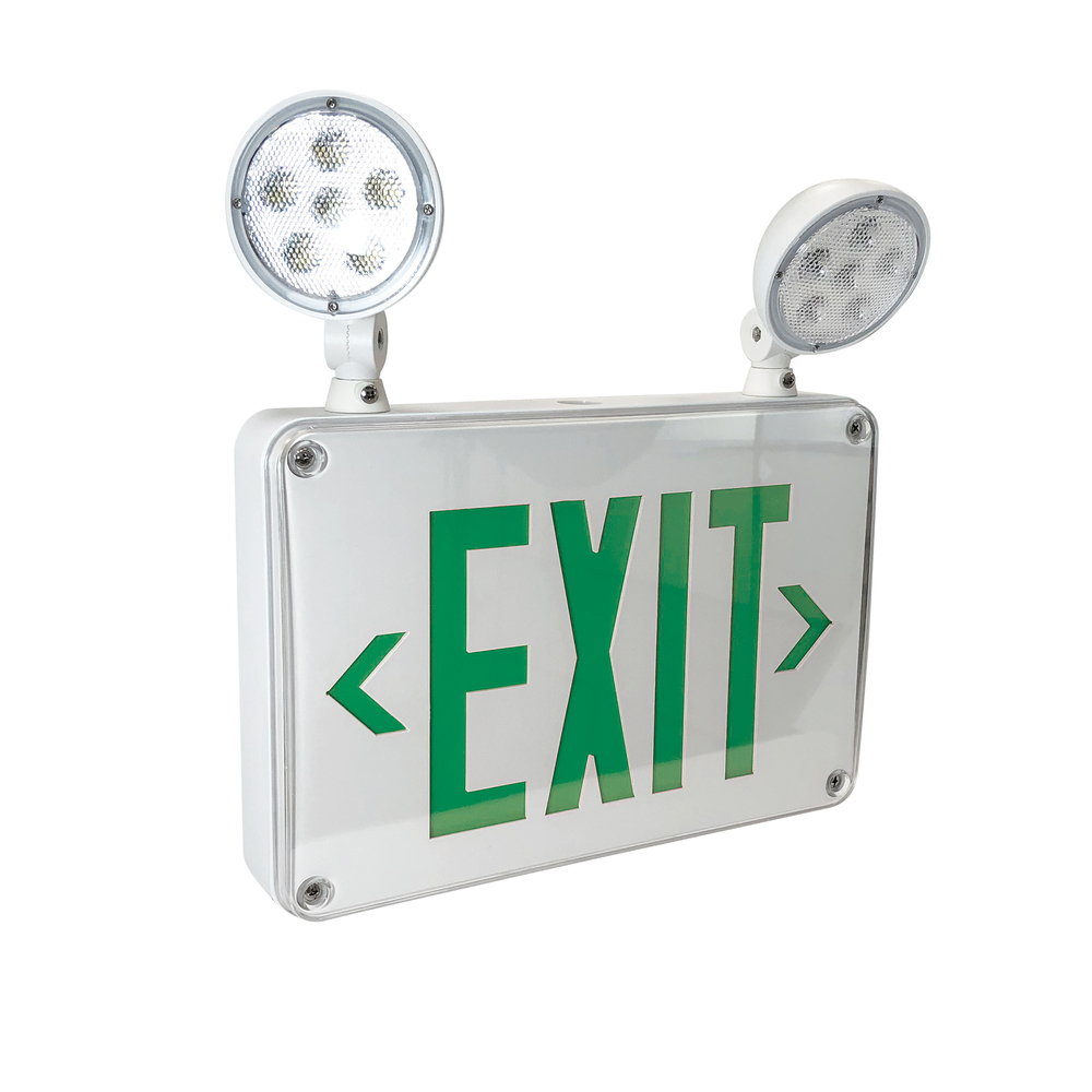 LED Self-Diagnostic Wet/Cold Location Exit & Emergency Sign w/ Battery Backup & Remote Capability,