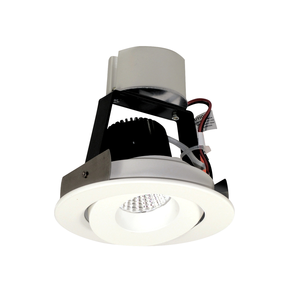 4" Iolite LED Round Adjustable Gimbal Retrofit, 1000lm / 12W, 2700K, Matte Powder White Finish