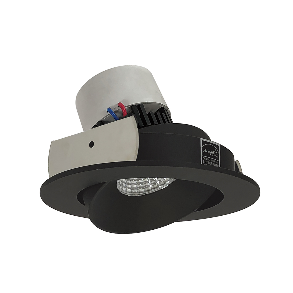 4" Pearl LED Round Adjustable Cone Retrofit, 800lm / 12W, Comfort Dim, Black Reflector / Black