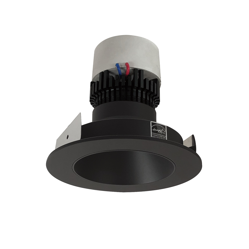4" Pearl LED Round Retrofit Reflector, 800lm / 12W, Comfort Dim, Black Reflector / Black Flange
