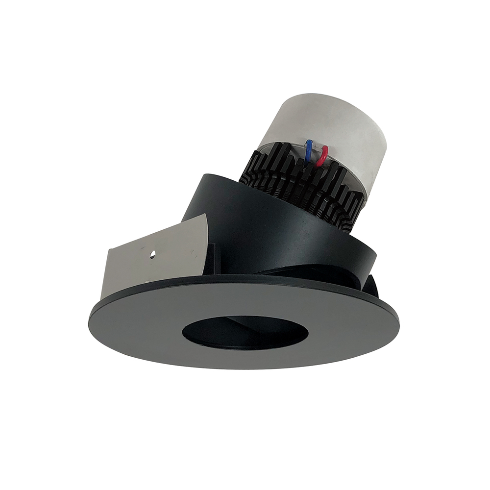 4" Pearl LED Round Adjustable Pinhole Retrofit, 800lm / 12W, Comfort Dim, Black Pinhole / Black