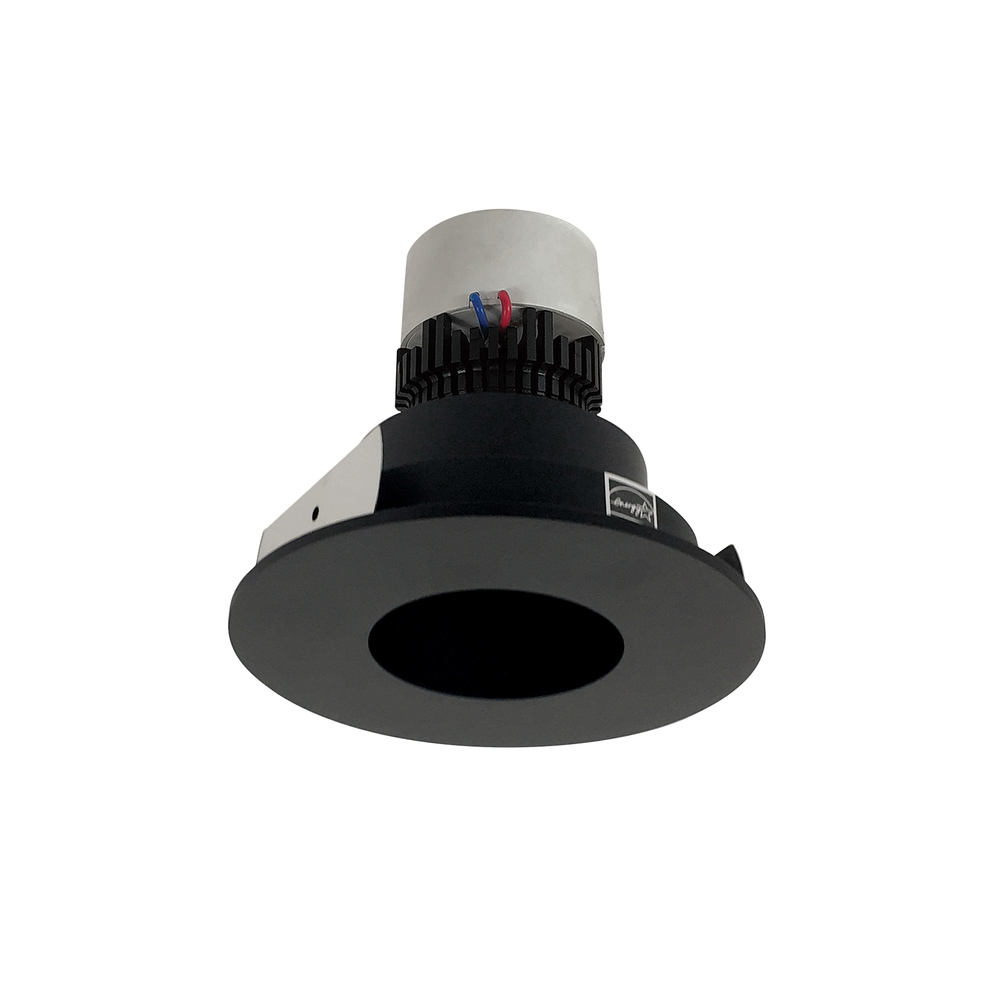 4" Pearl LED Round Pinhole Retrofit, 800lm / 12W, Comfort Dim, Black Pinhole / Black Flange