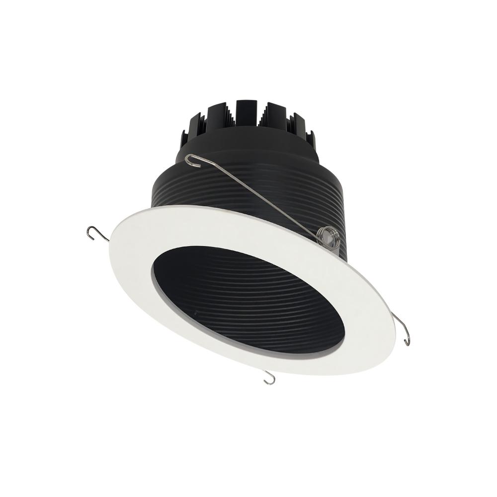 6" Marquise III Round Slope Baffle, 900lm, 2700K, Flood Optic, Black Baffle/White Flange