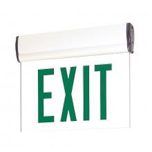 Nora NX-811-LEDGMW - Surface Adjustable LED Edge-Lit Exit Sign, 2 Circuit, 6" Green Letters, Single Face / Mirrored