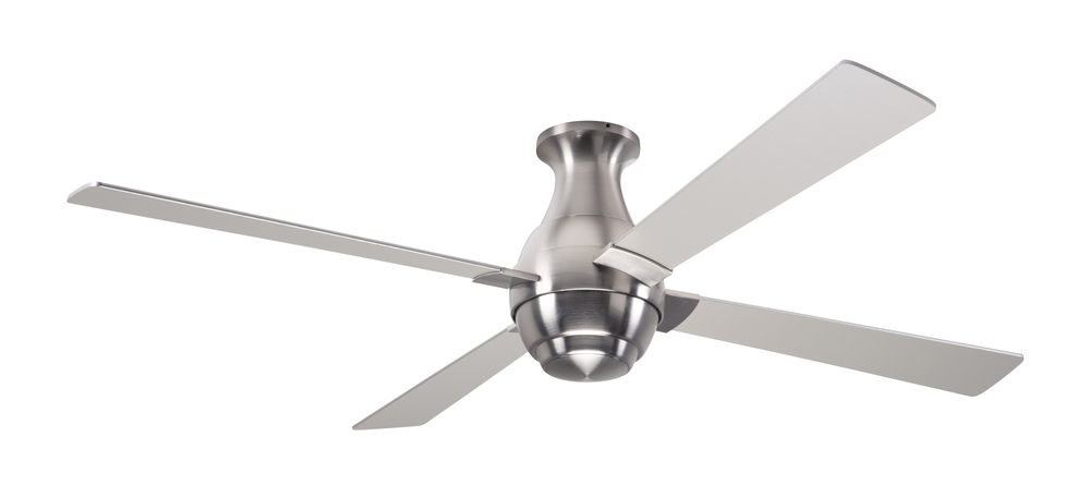 Gusto Flush Fan; Bright Nickel Finish; 56&#34; Nickel Blades; No Light; Fan Speed and Light Co