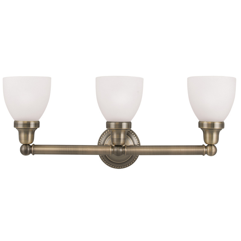 3 Light Antique Brass Bath Light