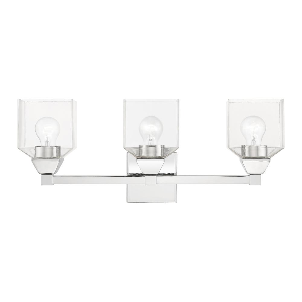 3 Light Polished Chrome Vanity Sconce