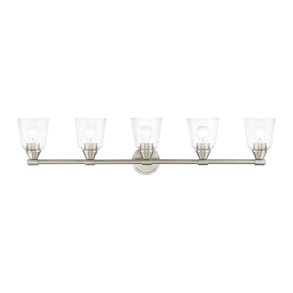 5 Light Brushed Nickel Large Vanity Sconce