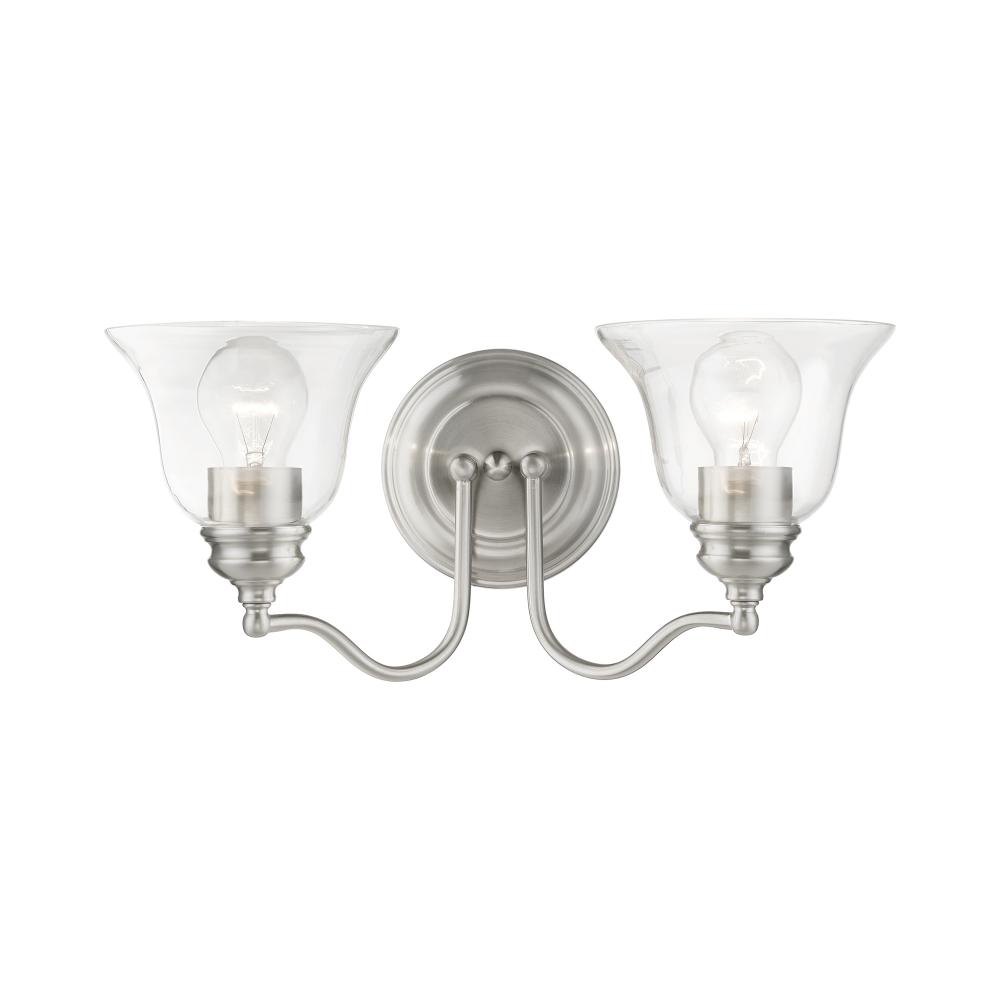 2 Light Brushed Nickel Vanity Sconce