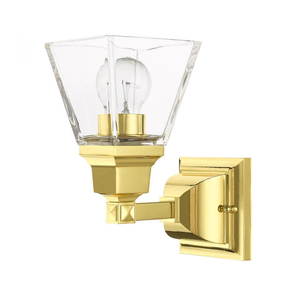 1 Lt Polished Brass Wall Sconce