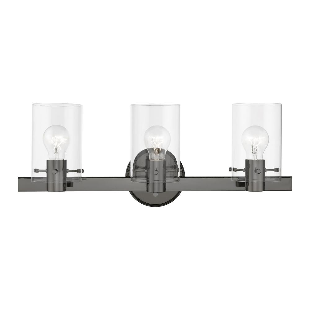 3 Light Black Chrome Vanity Sconce