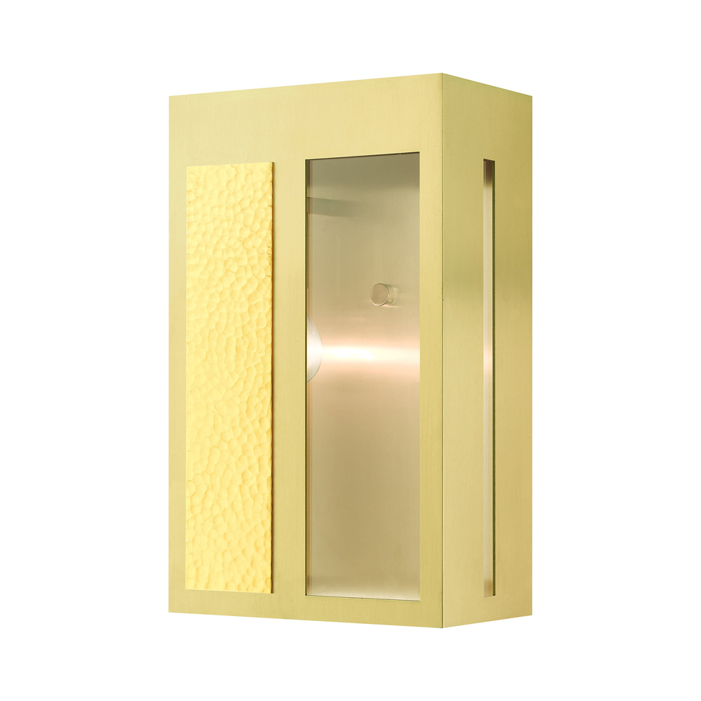 1 Lt Satin Brass  Outdoor Wall Lantern