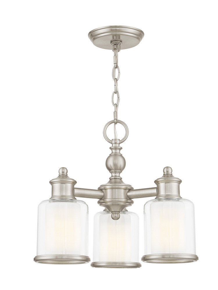 3 Light BN Mini Chandelier/Ceiling Mount