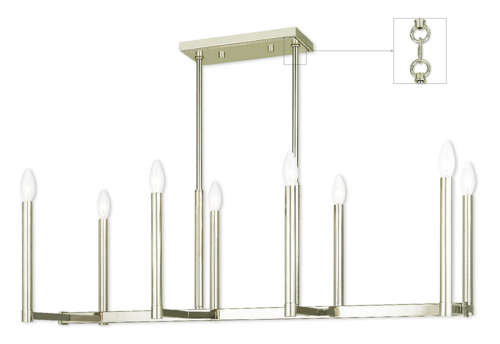 8 Light PN Linear Chandelier