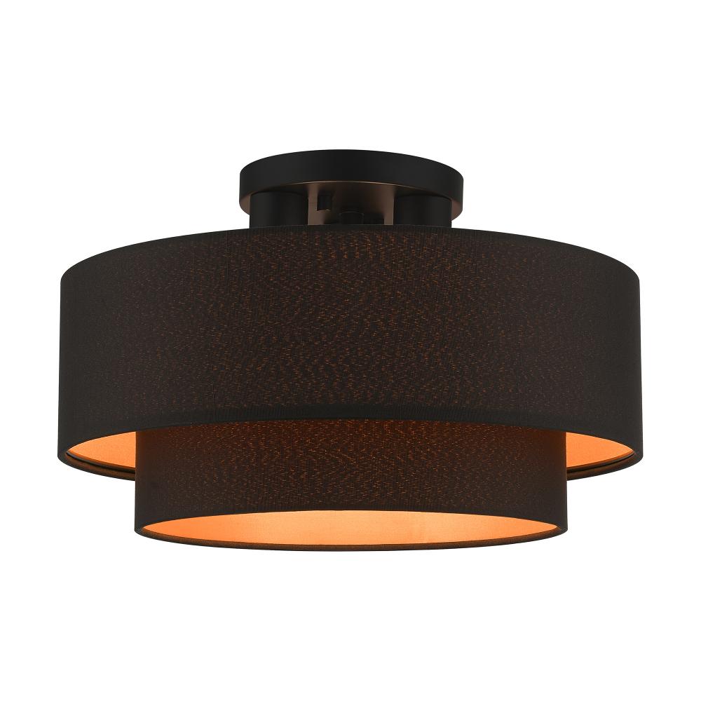 3 Light Black Large Semi-Flush