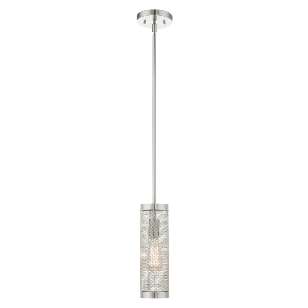 1 Lt Brushed Nickel Pendant