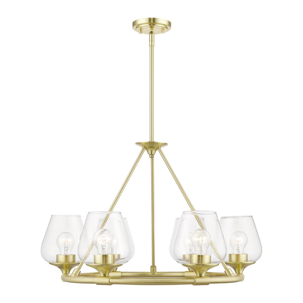 6 Light Satin Brass Chandelier