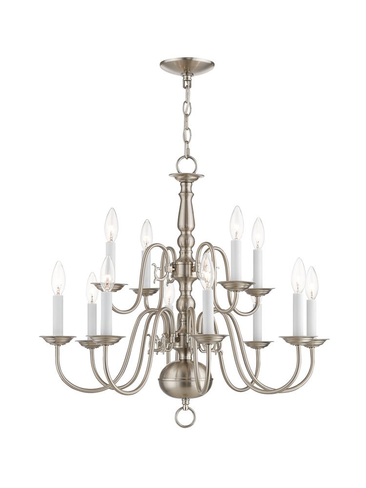 12 Light Brushed Nickel Chandelier