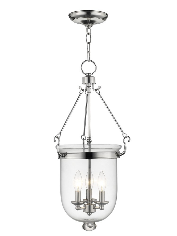 3 Light Polished Nickel Chain Lantern