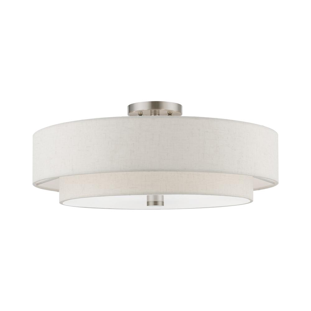 5 Light Brushed Nickel Semi-Flush