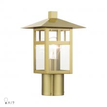 Livex Lighting 21324-32 - 1 Light Textured Black Medium Outdoor Post Top Lantern with Clear Glass