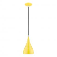 Livex Lighting 41171-82 - 1 Light Shiny Yellow with Polished Chrome Accents Mini Pendant