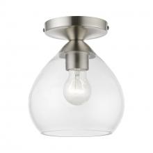 Livex Lighting 46500-91 - 1 Light Brushed Nickel Semi-Flush