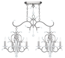 Livex Lighting 51007-91 - 4 Light + 4 Light BN Linear Chandelier