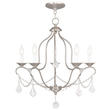 Livex Lighting 6435-91 - 5 Light Brushed Nickel Chandelier