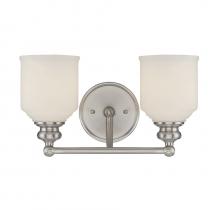  8-6836-2-SN - Melrose 2-Light Bathroom Vanity Light in Satin Nickel