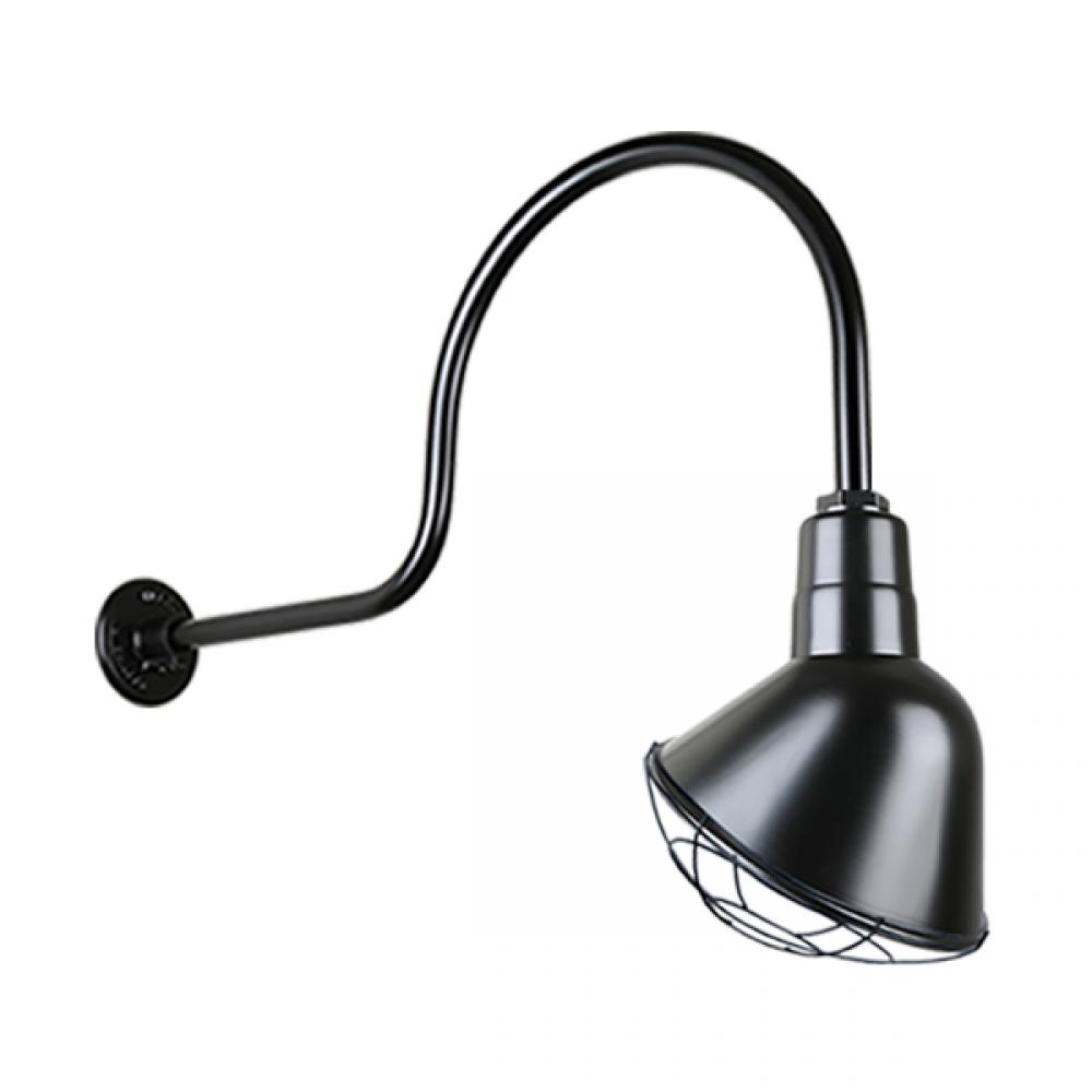 12" Gooseneck Light Angle Shade, QSNHL-C Arm, Wire Guard Accessory