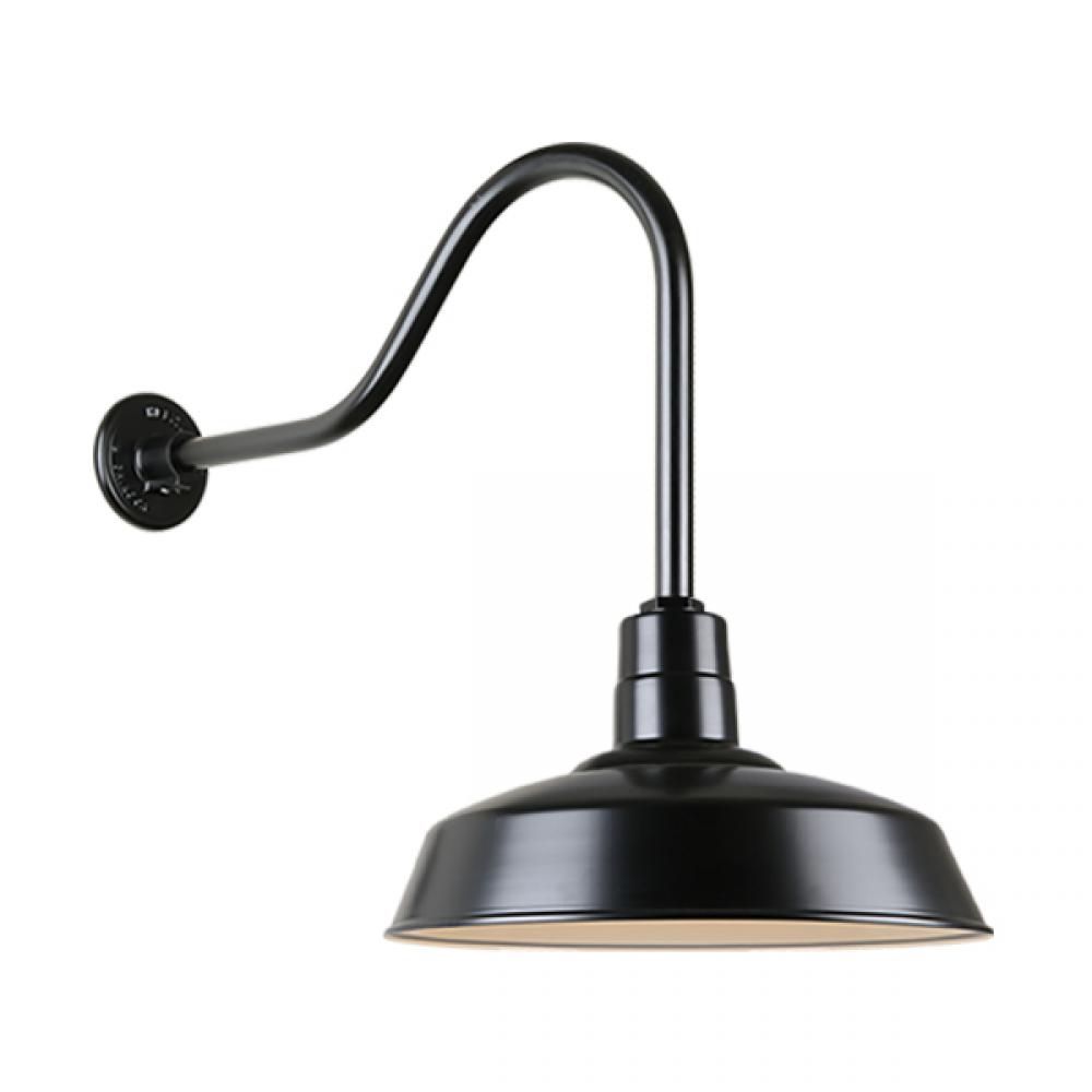 18" Gooseneck Light Warehouse Shade, QSNHL-H Arm