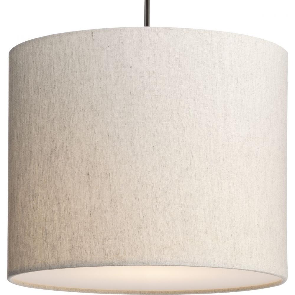 Markor Collection One-Light Ecru Linen Shade Transitional Pendant