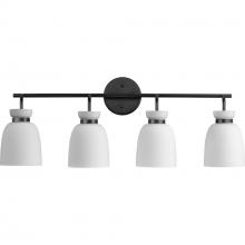 Progress P300487-31M - Lexie Collection Four-Light Matte Black Contemporary Vanity Light