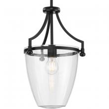  P500360-31M - Parkhurst Collection One-Light New Traditional Matte Black Clear Glass Mini-Pendant Light