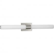 Progress P300151-009-30 - Blanco LED Collection 32" Brushed Nickel Etched White Glass Modern Bath Vanity Light