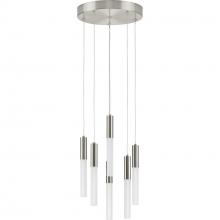 Progress P500322-009-30 - Kylo LED Collection Six-Light Brushed Nickel Modern Style Hanging Pendant Light