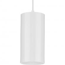 Progress P500356-030 - 6" White Outdoor Aluminum Cylinder Cord-Mount Hanging Light