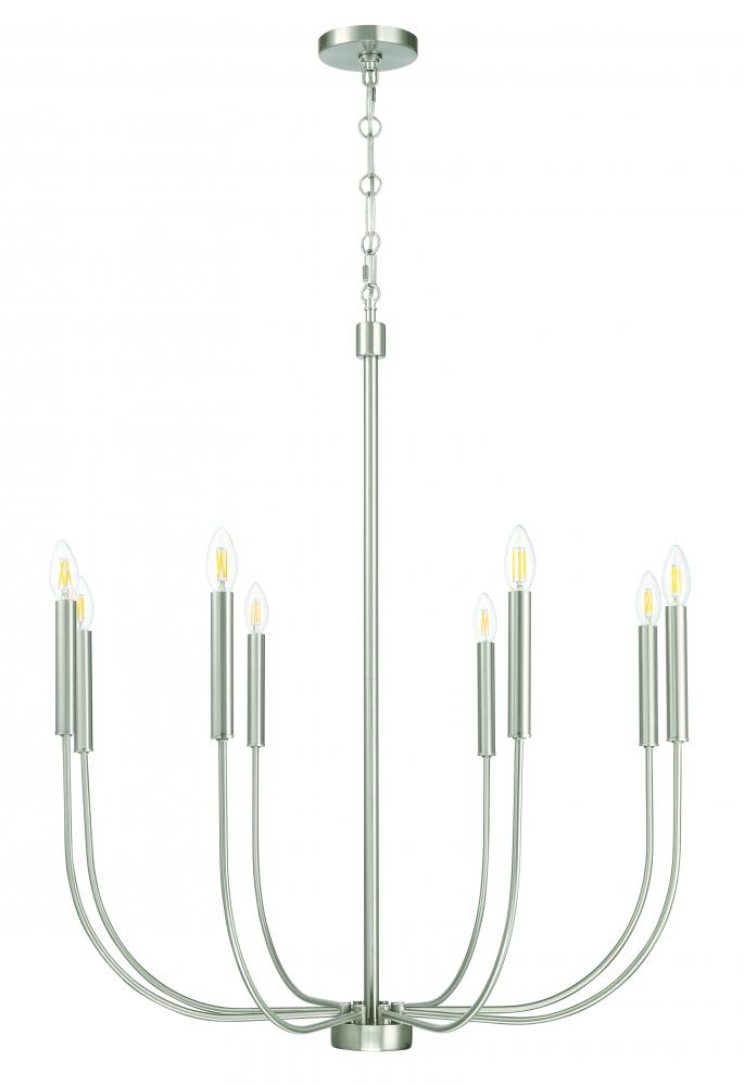 Traci 8 Light Chandelier in Brushed Polished Nickel