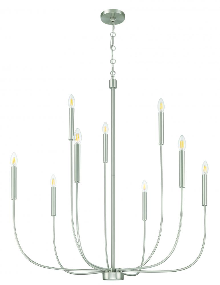 Traci 9 Light Chandelier in Brushed Polished Nickel