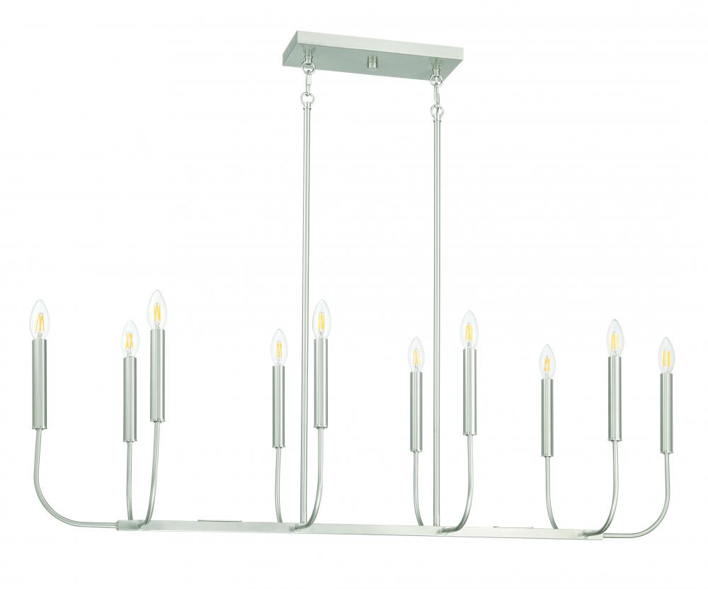 Traci 10 Light Island in Brushed Polished Nickel