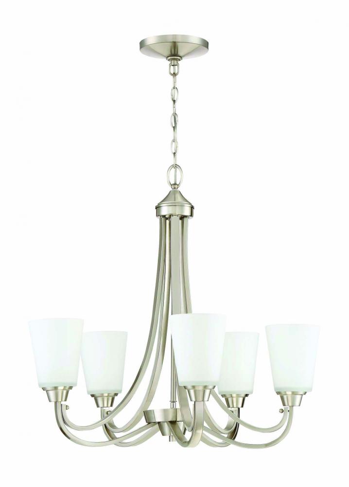 Grace 5 Light Chandelier in Brushed Polished Nickel