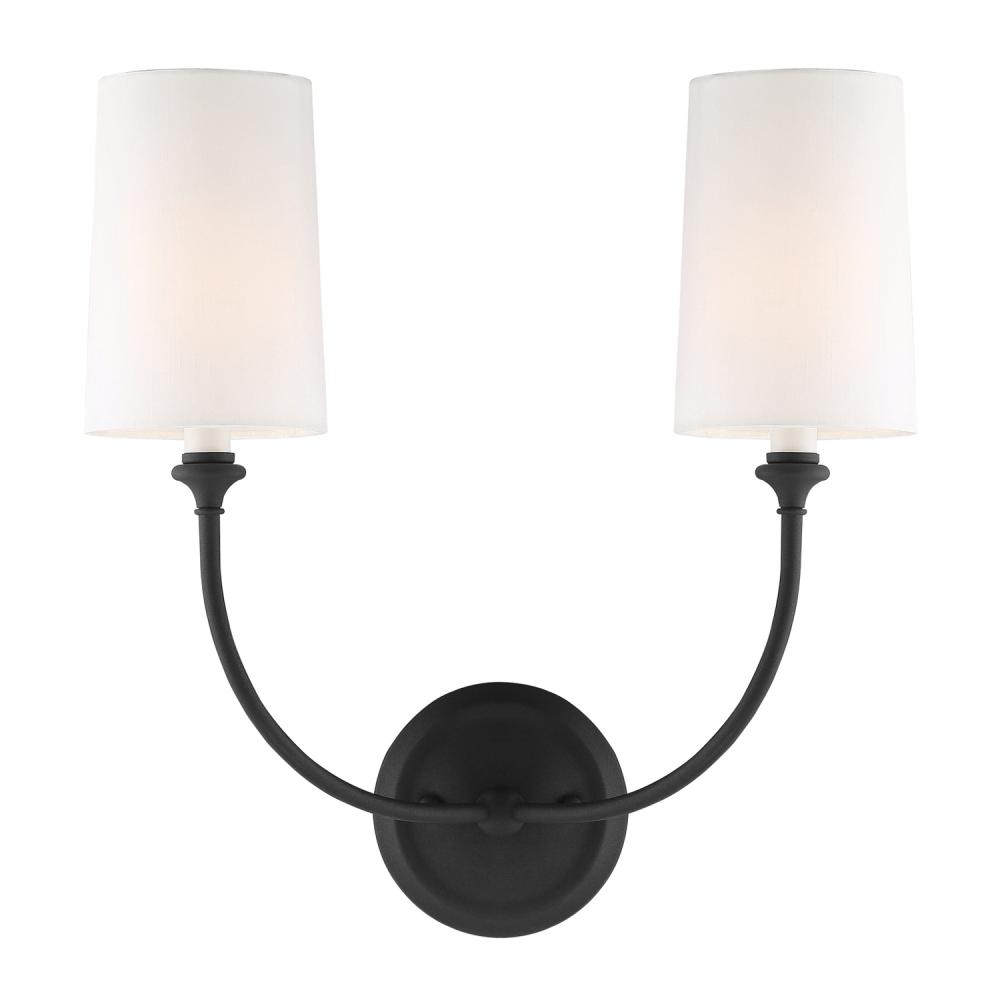 Libby Langdon Sylvan 2 Light Black Forged Sconce