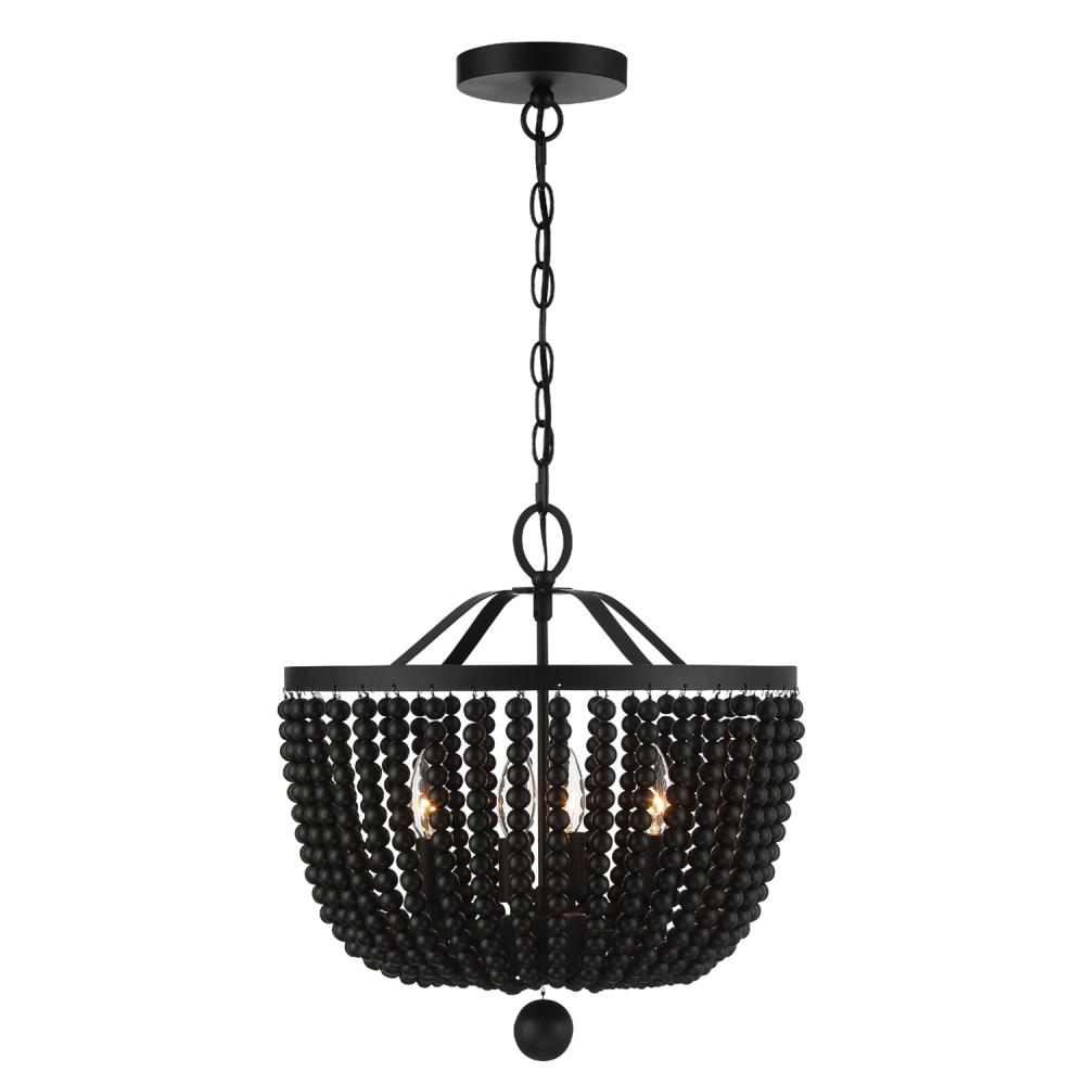 Rylee 4 Light Matte Black Mini Chandelier