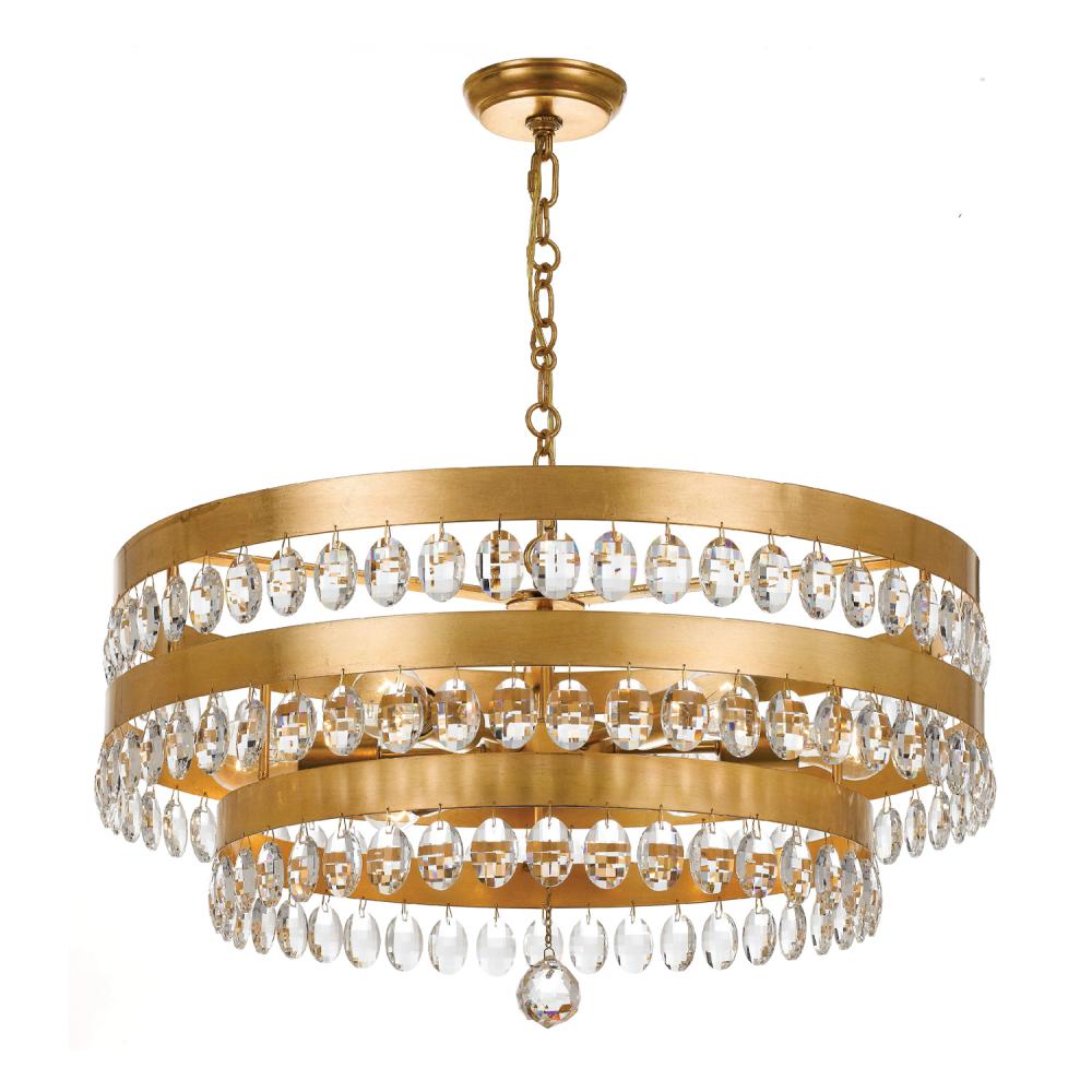 Perla 6 Light Antique Gold Chandelier