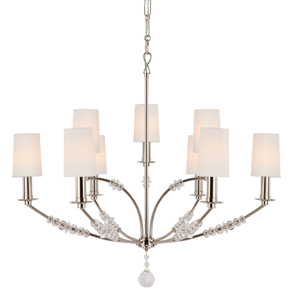 Crystorama Mirage 9 Light Nickel Chandelier